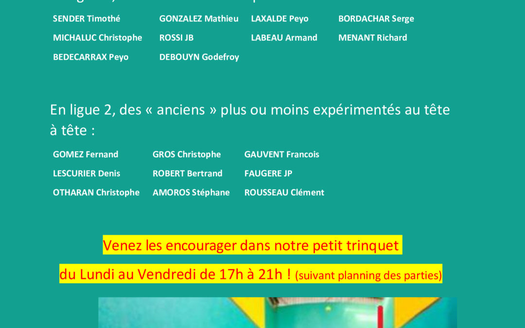 Tournoi TRINQUETITO : C’est parti …